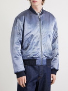 RRL - Embroidered Cotton-Blend Satin Bomber Jacket - Blue