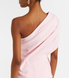 Safiyaa Elyna one-shoulder crêpe gown