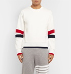 Thom Browne - Slim-Fit Striped Loopback Cotton-Jersey Sweatshirt - Men - White