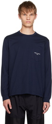 Comme des Garçons Homme Navy Printed Long Sleeve T-Shirt