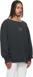 Maison Margiela Black Printed Logo Sweatshirt