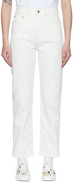 Maison Kitsuné Off-White Straight-Leg Jeans