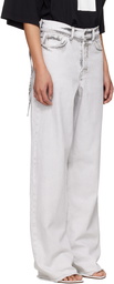 032c Gray 'Down To Earth' Wide Leg Jeans