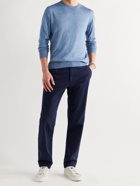 ERMENEGILDO ZEGNA - Mélange Silk, Cashmere and Linen-Blend Sweater - Blue