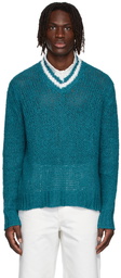 Jil Sander Blue Linen Sweater