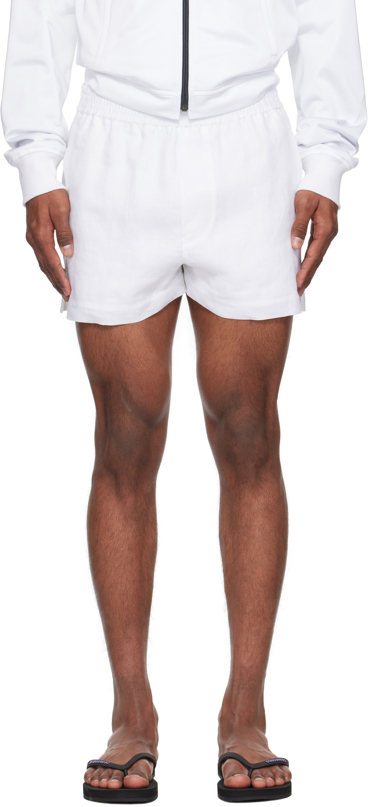 Dsquared2 White Summer Lovers Linen Shorts