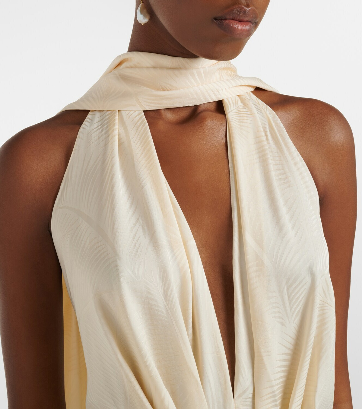 Johanna Ortiz Scarf-detail jacquard maxi dress