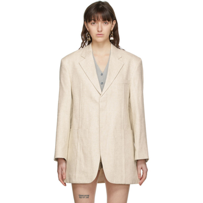 Jacquemus Beige Linen Blazer Jacquemus