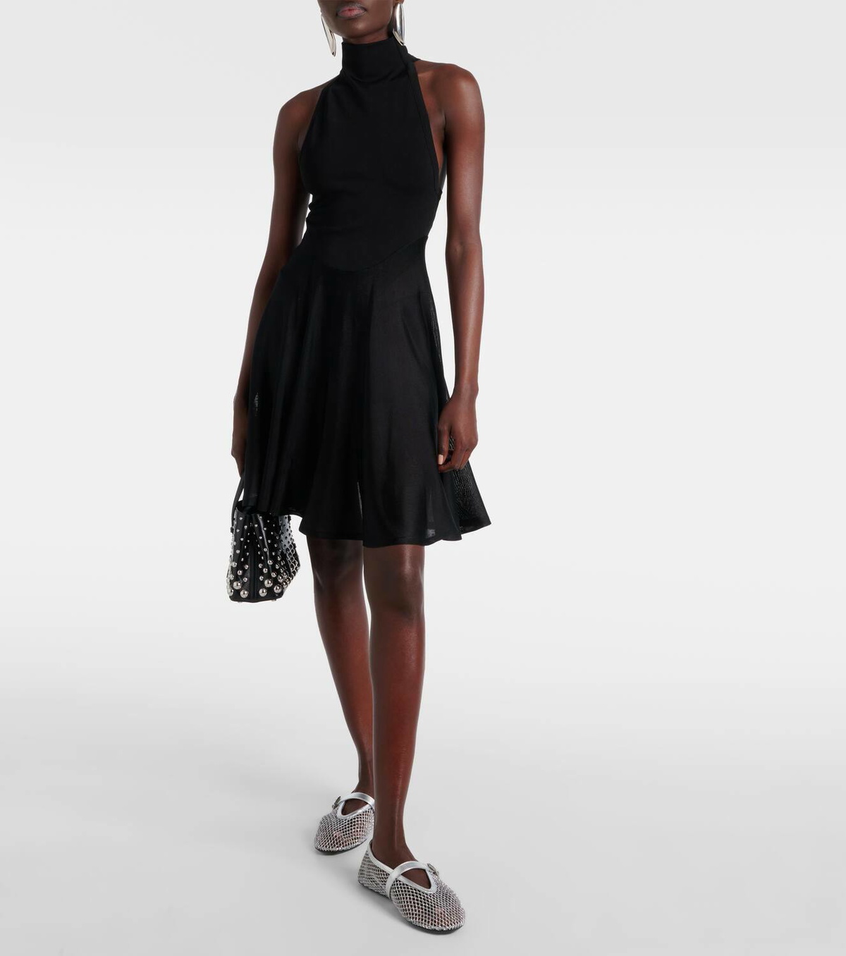 Alaïa Metallic fishnet Mary Jane flats