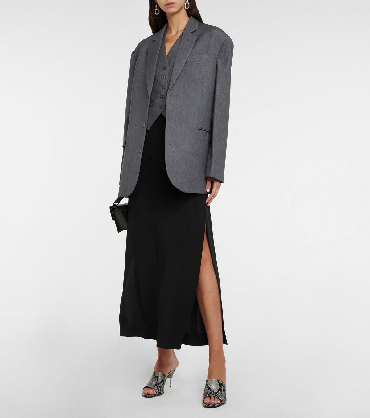 Peter Do - Snake-effect leather mules