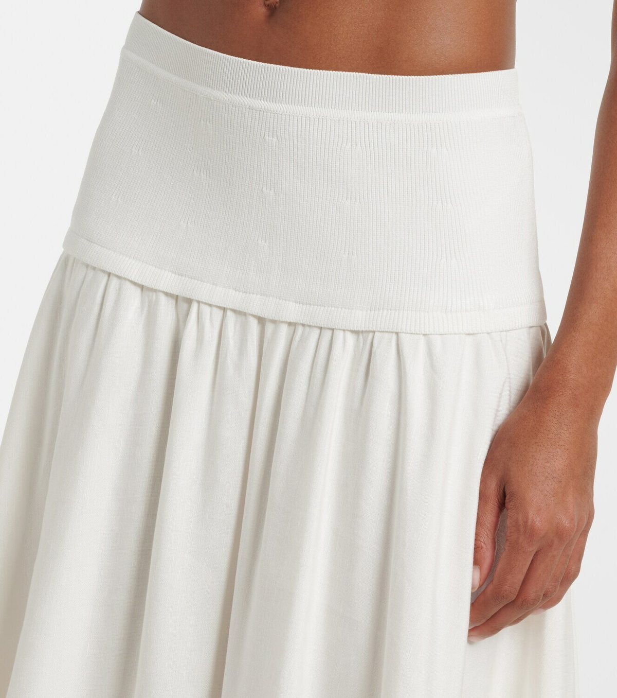 Simkhai Haven linen-blend midi skirt