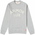 Armor-Lux Men's Flocked Logo Crew Sweat in Slate