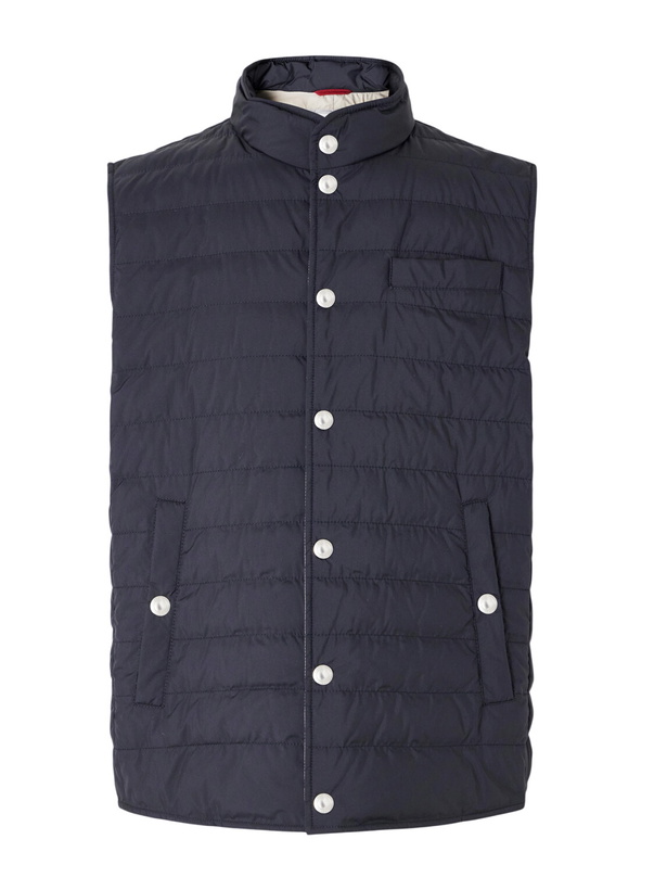 Photo: Brunello Cucinelli - Quilted Shell Down Gilet - Blue