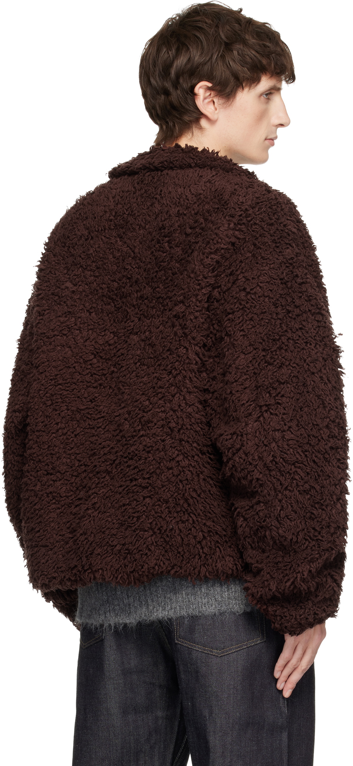 Jil Sander Burgundy Zip Up Jacket Jil Sander