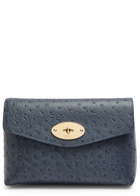 Mulberry Darley Ostrich Leather Pouch - Blue - One Size