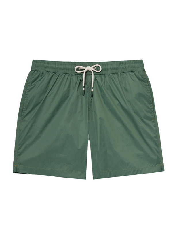 Photo: Hartford - Slim-Fit Mid-Length Recycled Swim Shorts - Green