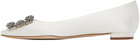 Manolo Blahnik Off-White Hangisiflat Ballerina Flats