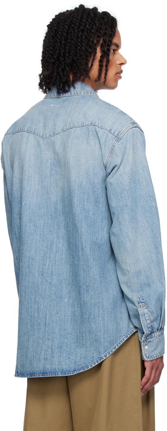 Bally Blue Press-Stud Denim Shirt