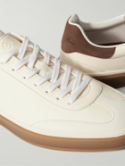 Loro Piana - Tennis Walk Suede-Trimmed Leather Sneakers - Neutrals