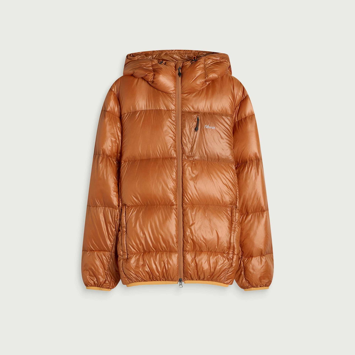 NANGA Men's Mountain Trip Hooded Down Jacket in Orange