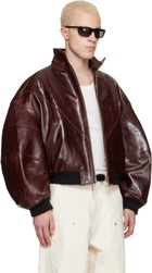 WILLY CHAVARRIA Brown Ruff Rider Leather Jacket