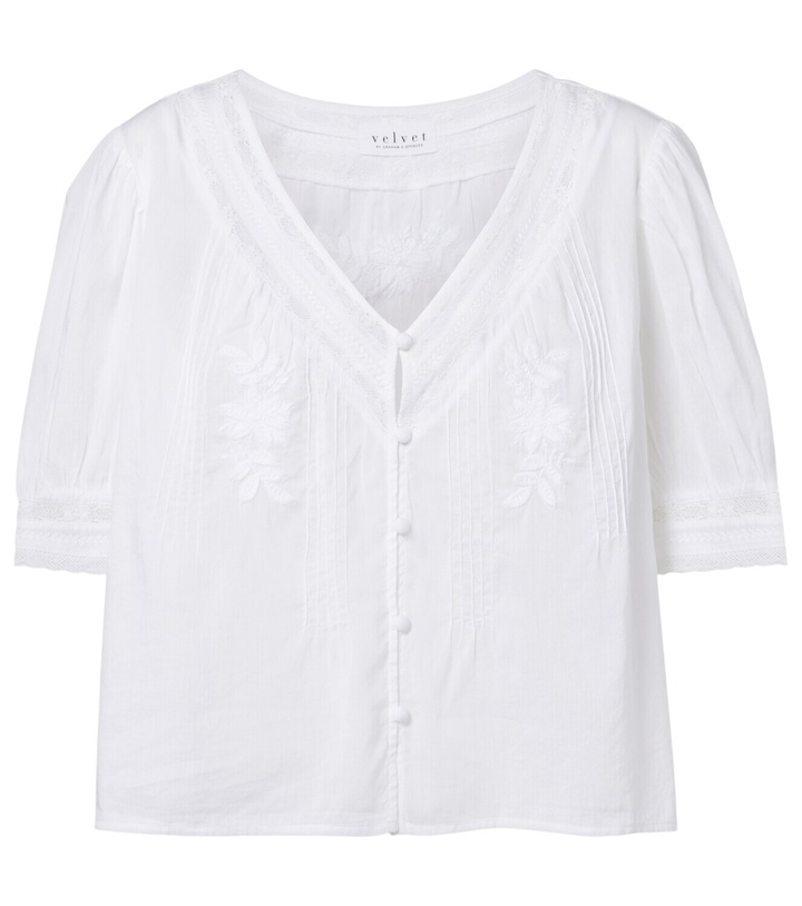 Photo: Velvet Mavis lace-trimmed cotton blouse