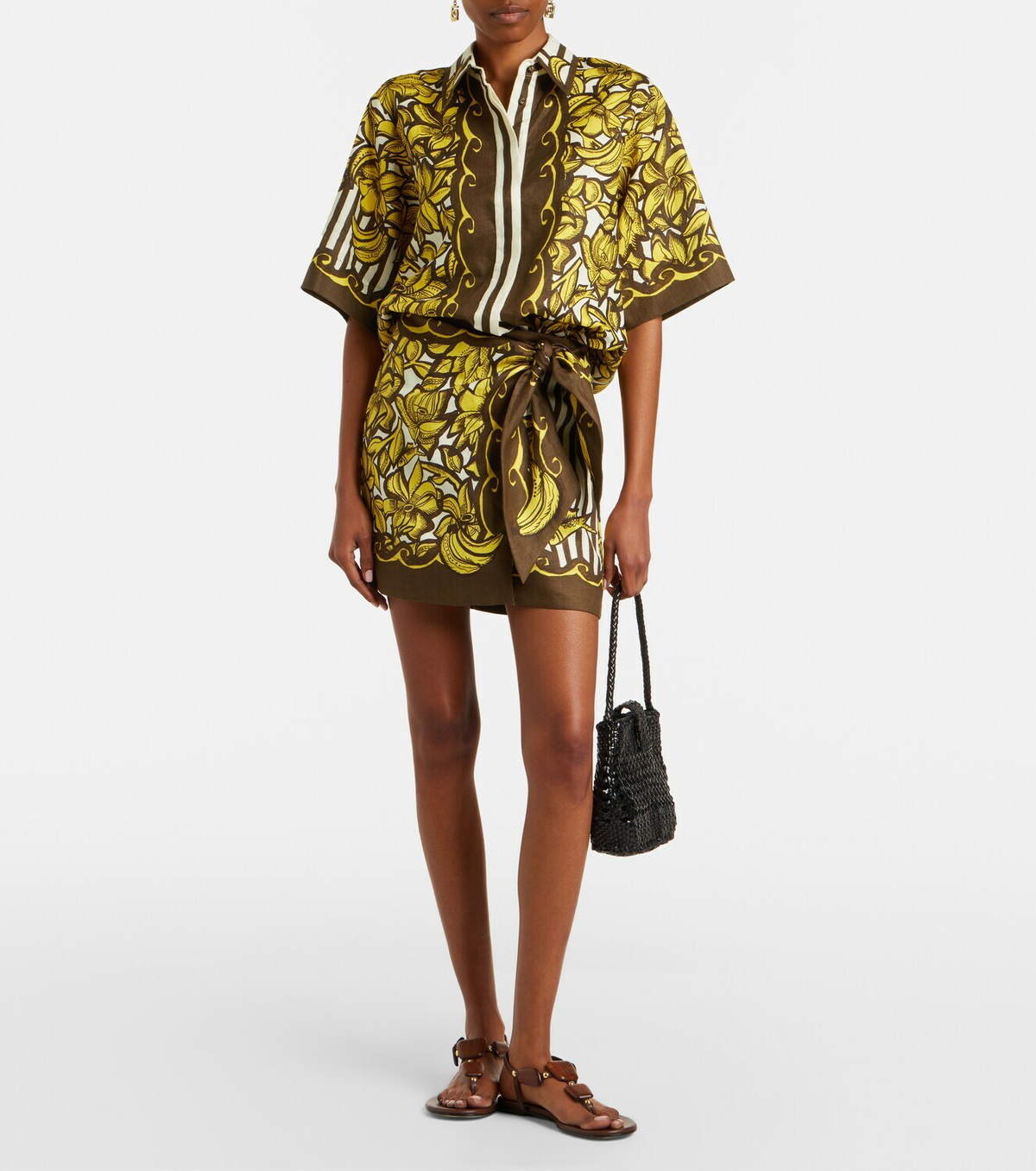Alémais Mona floral hemp shirt