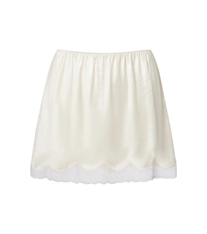 Photo: Magda Butrym Lace-trimmed silk satin miniskirt