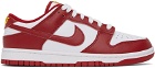 Nike Red & White Nike Dunk Low Retro Sneakers