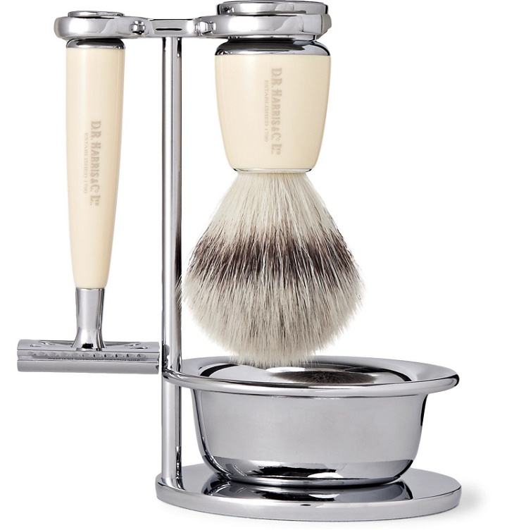 Photo: D R Harris - Fusion Chrome and Resin Four-Piece Shaving Set - Colorless
