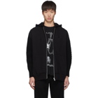 Undercover Black Wool and Down Multi Fabric Hoodie