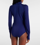 Alaïa Sheer turtleneck wool bodysuit
