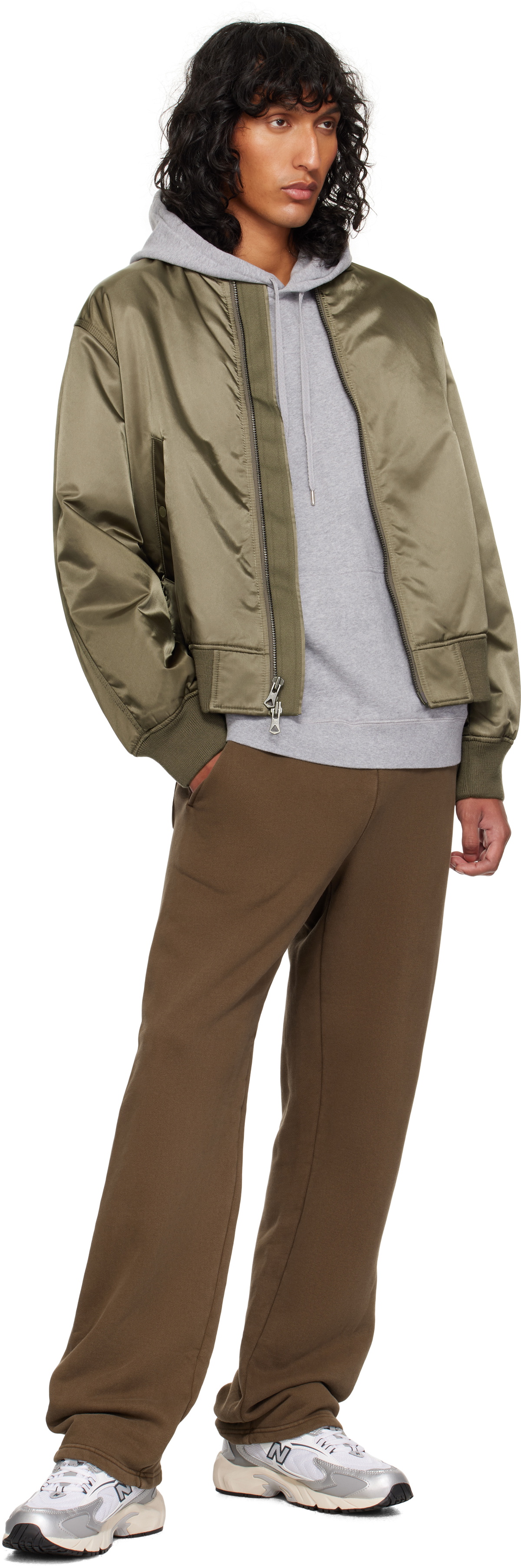 Reigning Champ Khaki Nylon Twill Crew Bomber Jacket