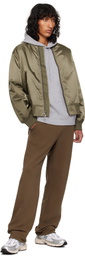 Reigning Champ Khaki Nylon Twill Crew Bomber Jacket
