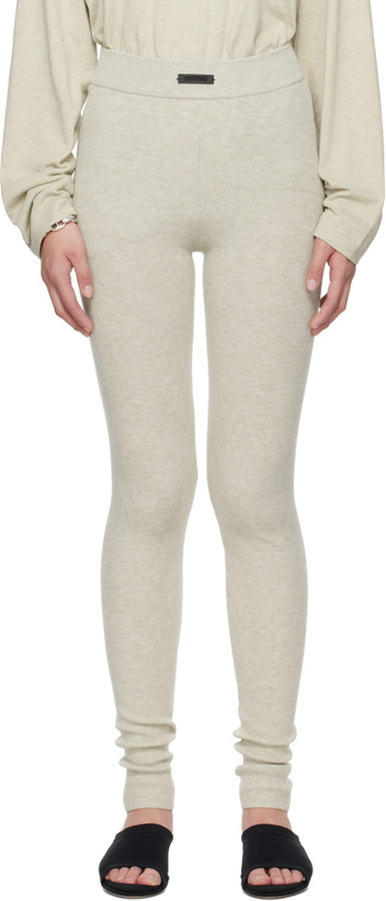 Photo: Fear of God ESSENTIALS Beige Soft Rib Leggings
