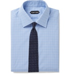 TOM FORD - Slim-Fit Checked Cotton Shirt - Blue