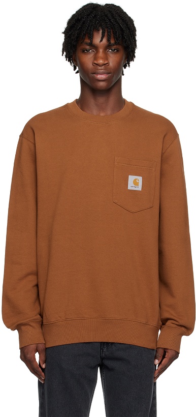 Photo: Carhartt Work In Progress Orange Pocket Sweatshirt