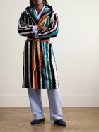 Missoni Home - Curt Striped Cotton-Terry Jacquard Hooded Robe - Blue