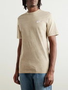 Nike - Sportswear Club Logo-Embroidered Cotton-Jersey T-Shirt - Neutrals