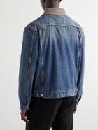 FRAME - Corduroy Trimmed Cotton and Lyocell-blend Denim Jacket - Blue