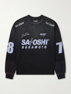 Satoshi Nakamoto - Moto Logo-Print Mesh T-Shirt - Black