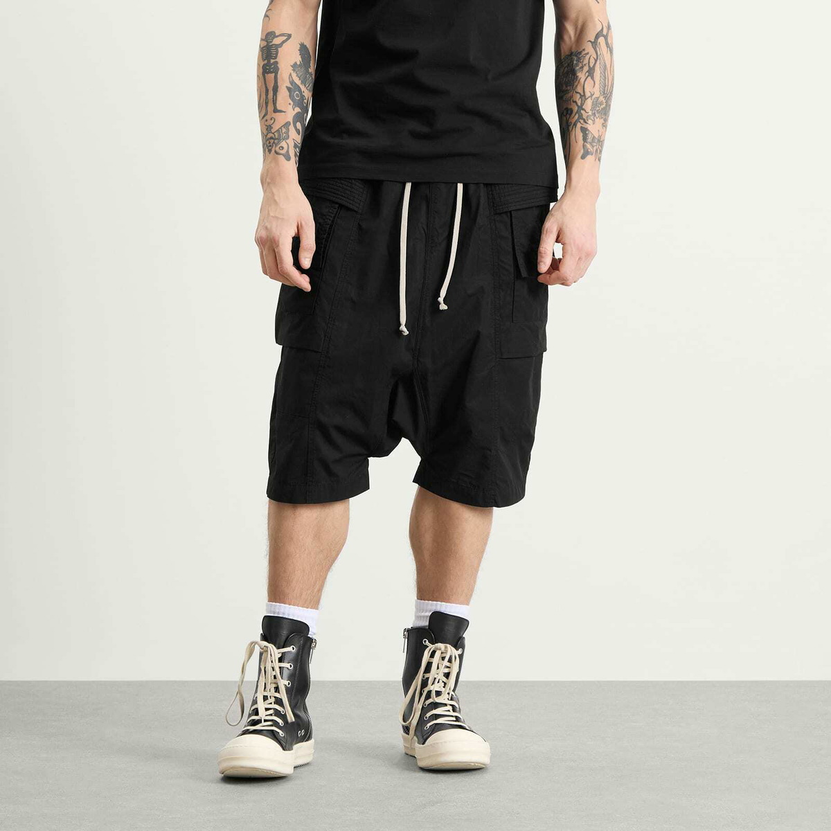 Rick Owens DRKSHDW Men's Creatch Cargo Pods in Black Rick Owens
