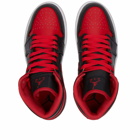Air Jordan Men's 1 Mid Sneakers in Black/Fire Red