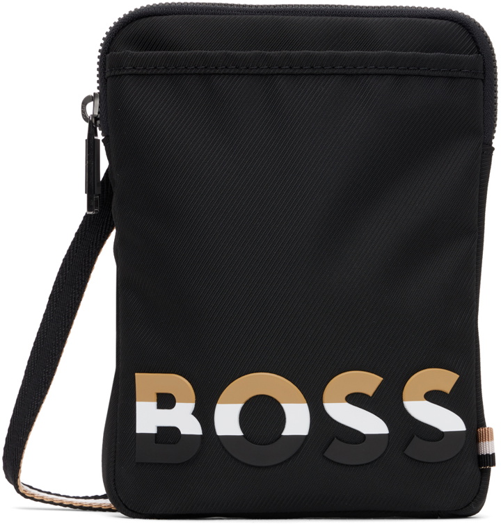 Photo: BOSS Black Striped Logo Messenger Bag