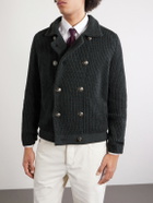 Brunello Cucinelli - Double-Breasted Ribbed Cashmere Cardigan - Gray