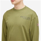 Moncler Grenoble Men's Long Sleeve Logo T-Shirt in Green