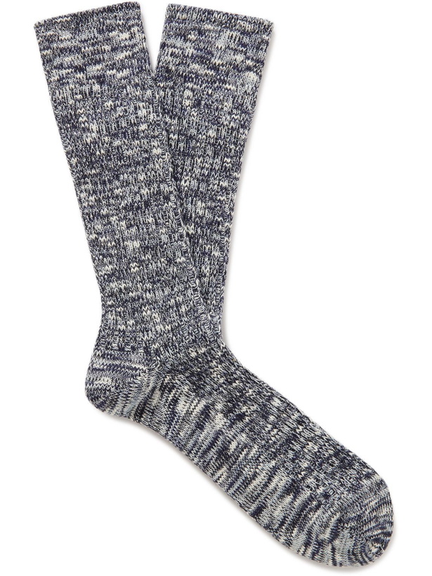 Photo: Mr P. - Ribbed Cotton-Blend Socks