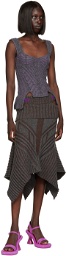 Paolina Russo Brown & Gray Warrior Midi Skirt
