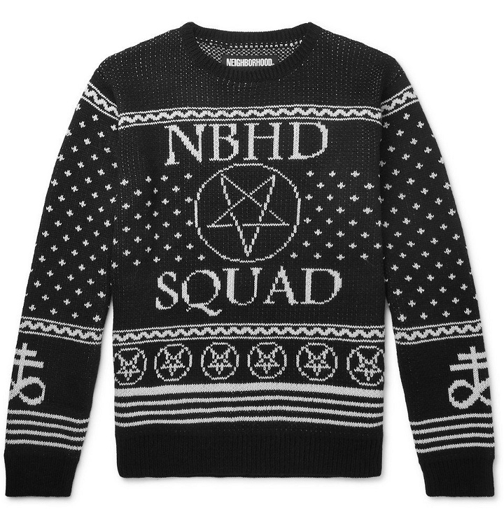 Photo: Neighborhood - Jacquard Knitted Sweater - Men - Black