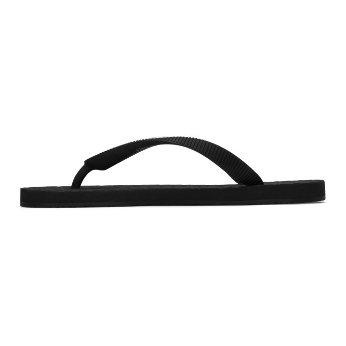 VETEMENTS Black Anatomic Logo Flip Flops Vetements